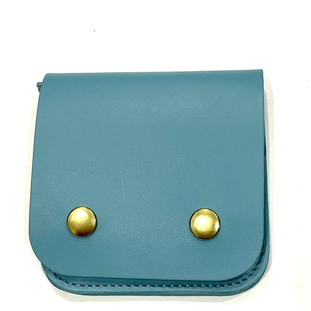 MINOR HISTORY Little Ledger Wallet Leather Blue NEW - Picture 2 of 8